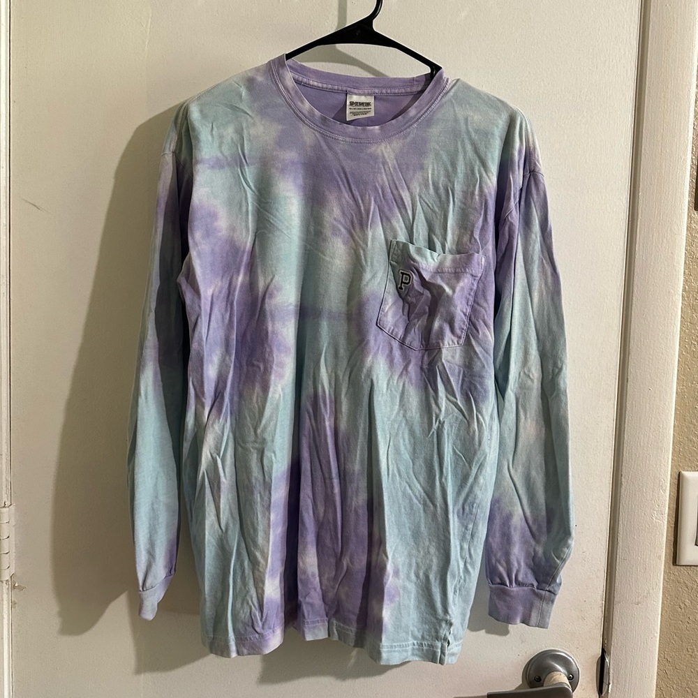 Oversized victorias secret PINK tie dye long sleeve tee